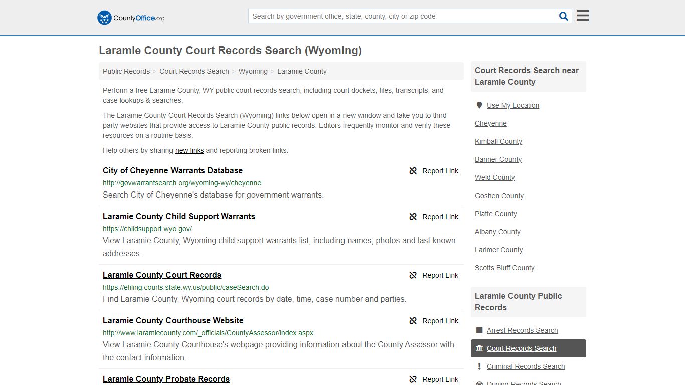 Laramie County Court Records Search (Wyoming) - County Office